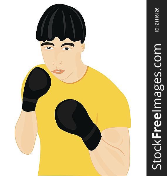 Boxer in glove