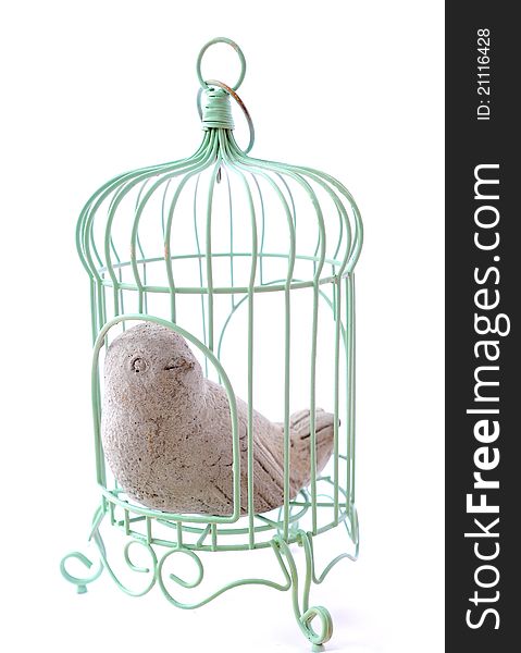 Cute birdcage on white background. Cute birdcage on white background