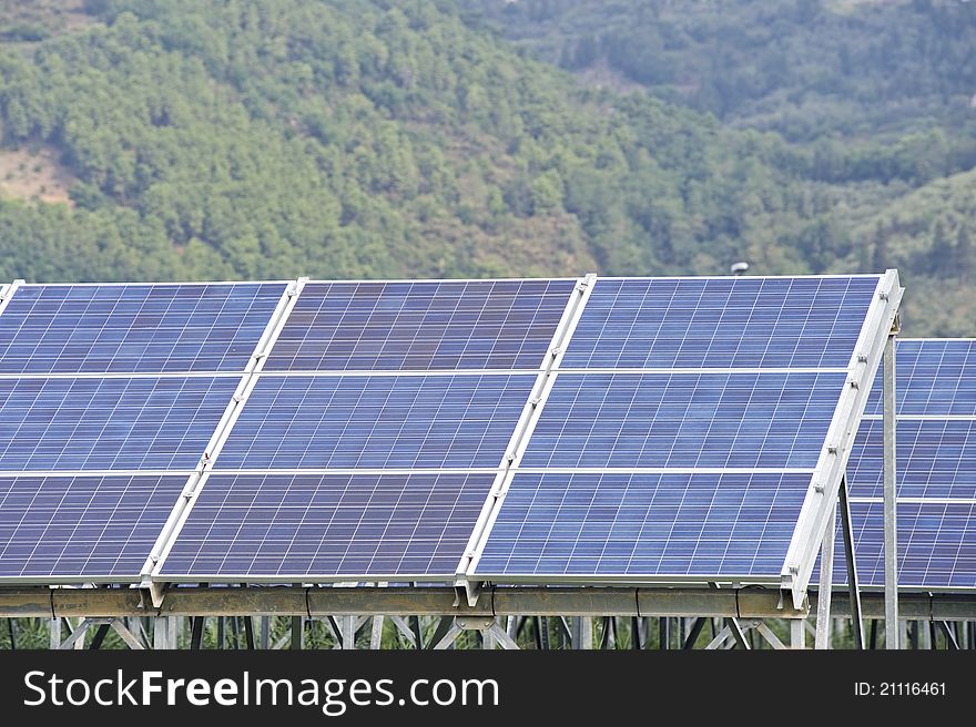 View set of solar panels