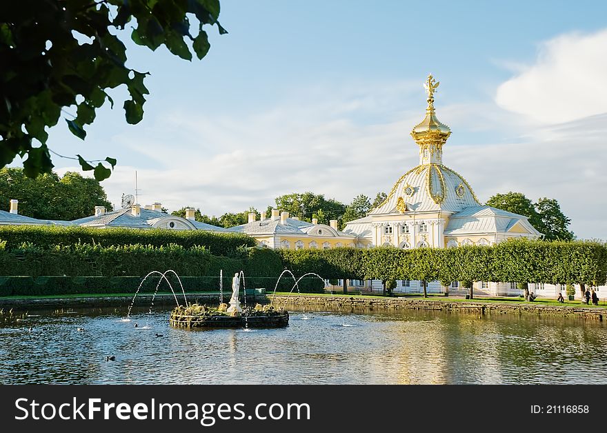 West wing of grand palace in peterhof