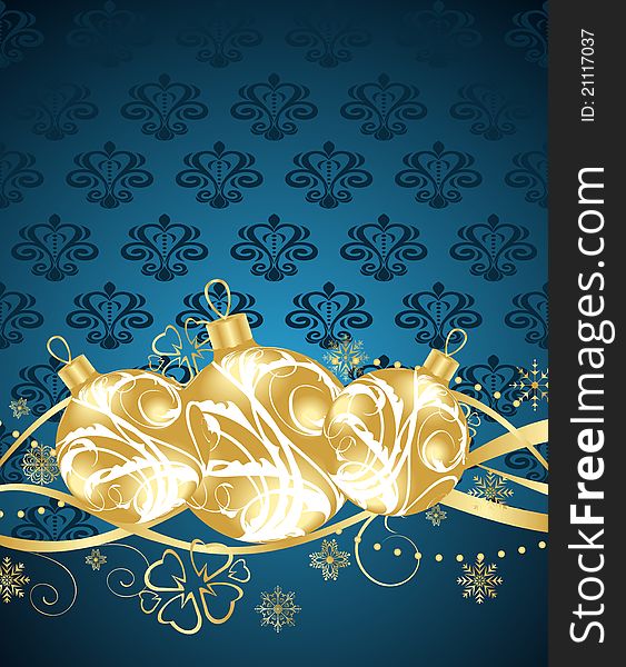 Illustration beautiful Christmas background with balls - vector