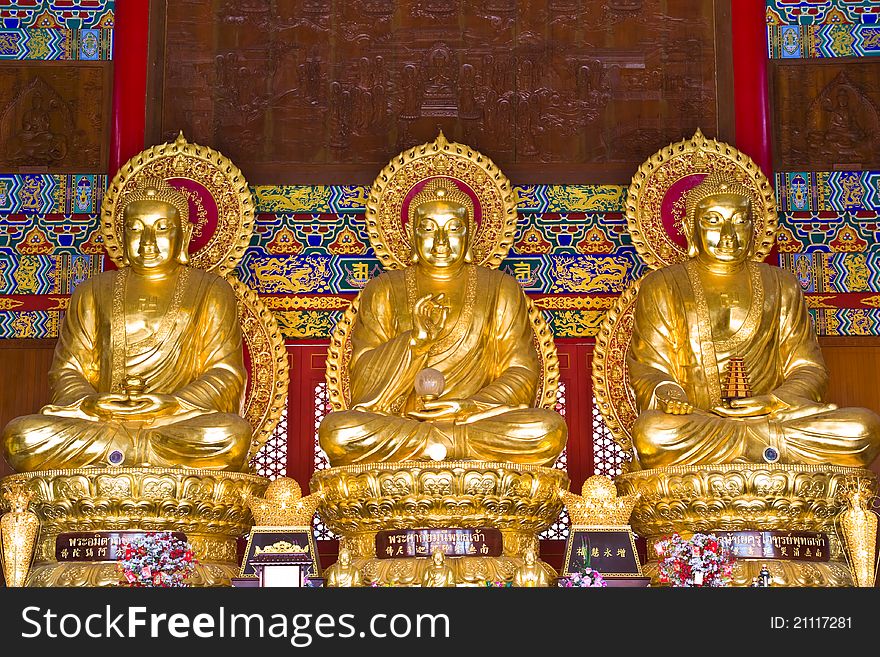 Set of Buddha image at Chinese church