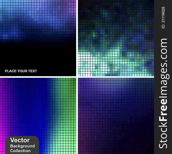 Shiny colorful abstract vector background set