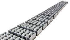 Concrete Blocks - Gray - Perspective Stock Photos Concrete Blocks - Gray - Perspective Stock Photos