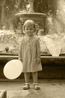 The Girl With A Ball Stock Photography