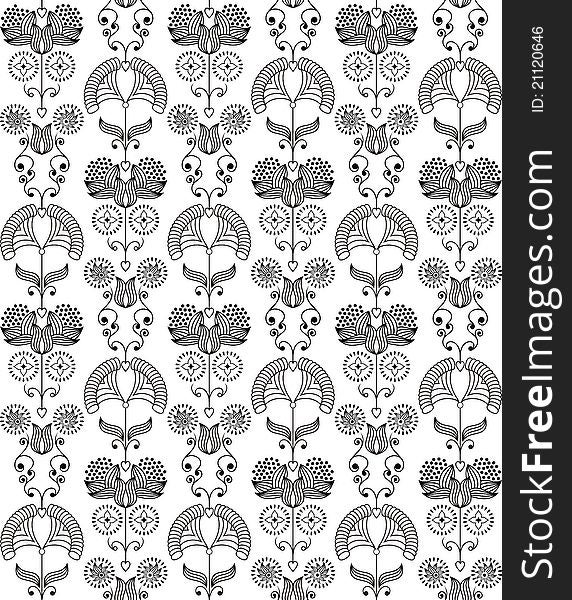 Seamless pattern in the style art nouveau.