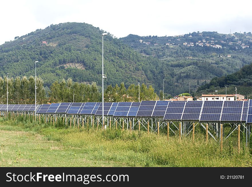View set of solar panels