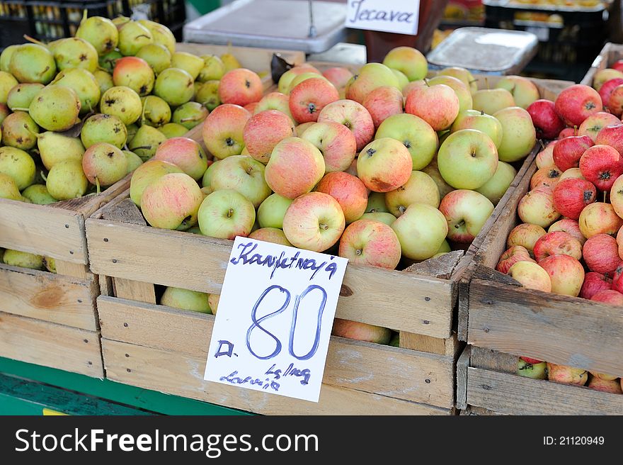 Apples On A Farm Market