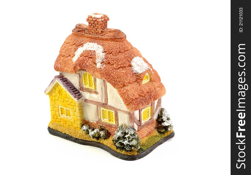 Toys house on white background ceramic. Toys house on white background ceramic