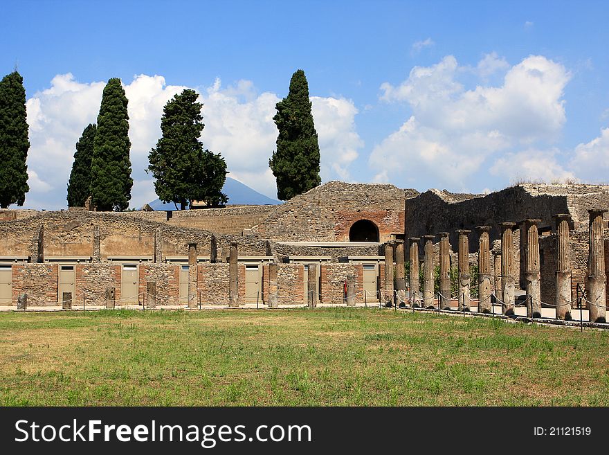 Ruins of Pompeii, buried Roman city near Naples, Italy