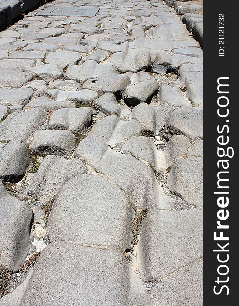 Close up of Pompeii cobblestone road, Italy. Close up of Pompeii cobblestone road, Italy