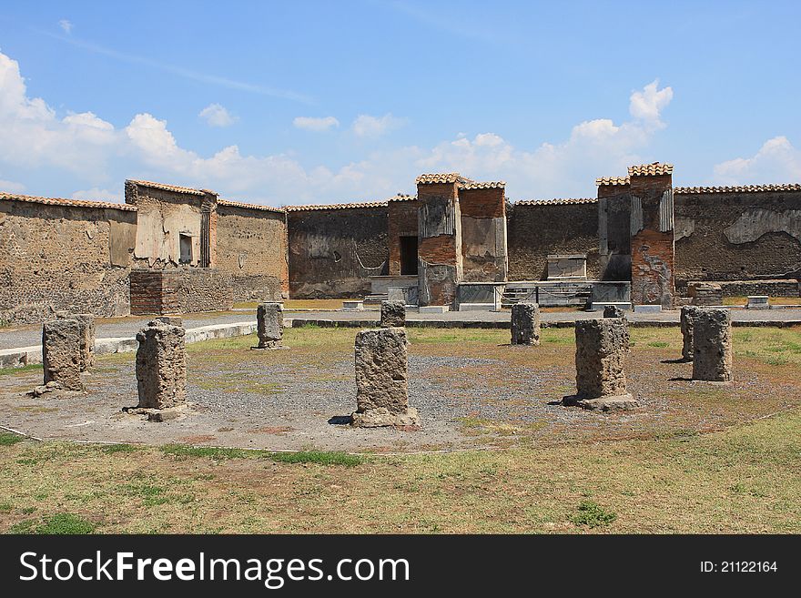 Ruins of Pompeii, buried Roman city near Naples, Italy