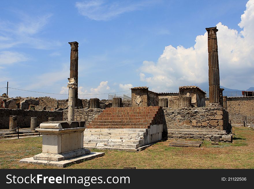 Ruins of Pompeii, buried Roman city near Naples, Italy