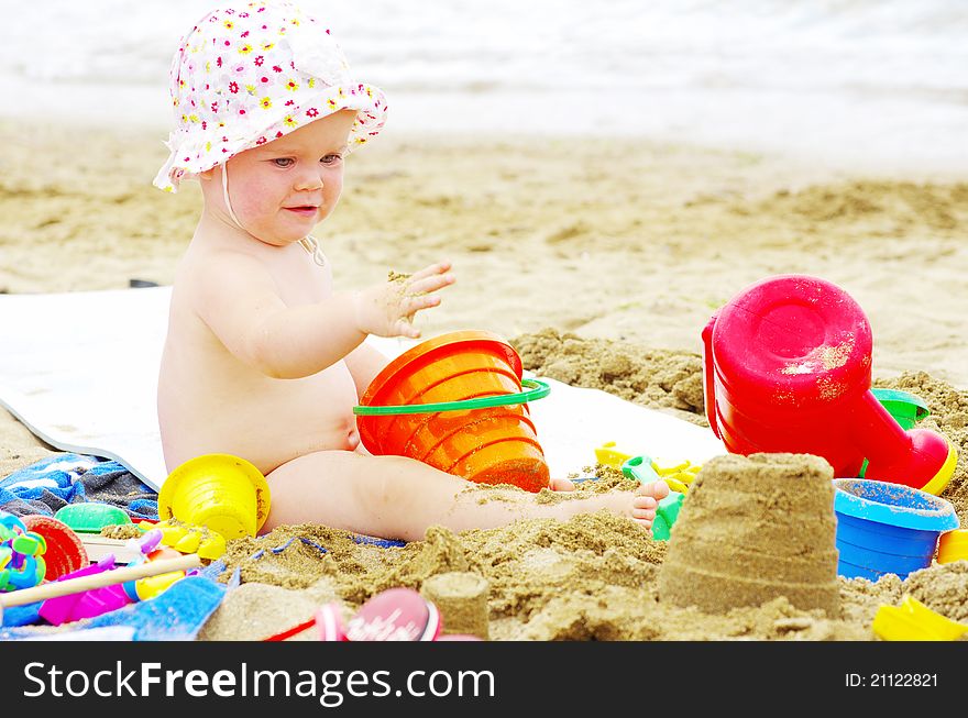 Baby girl isolated on white