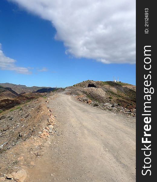 A long and winding mountain path in Gran Canaria. A long and winding mountain path in Gran Canaria.