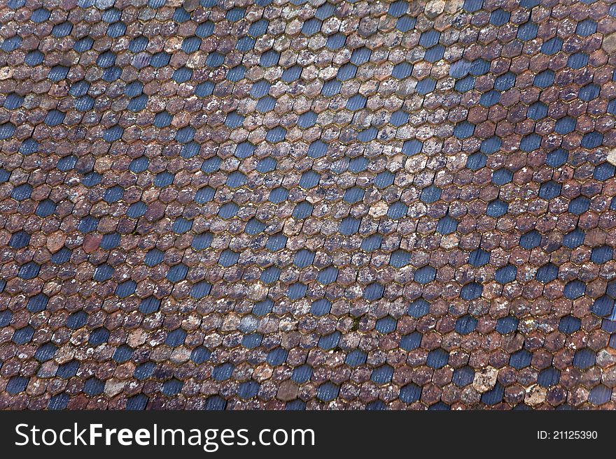 Very old tile roof in Switzerland