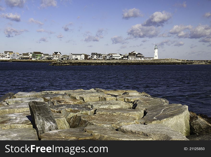 Old Scituate Lighthouse And Jetty