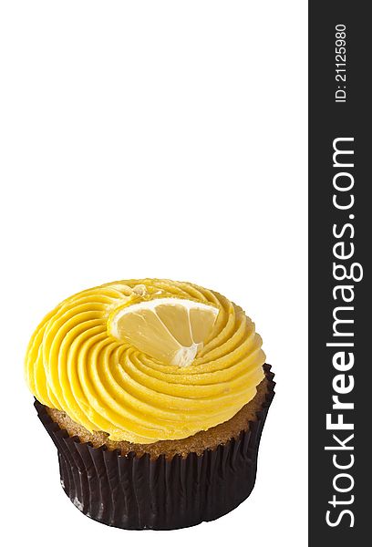 A Luxury Cup Cake with  lemon cream topping