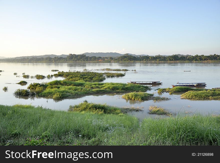 Views of the Mekong River In a natural environment. Views of the Mekong River In a natural environment.