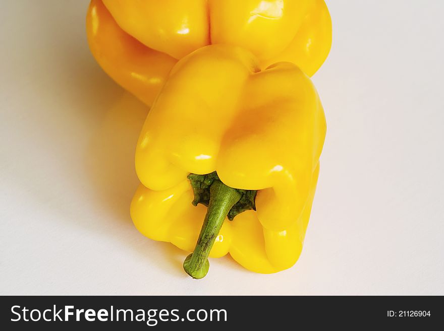 Fresh yellow pepper in the summer and autumn