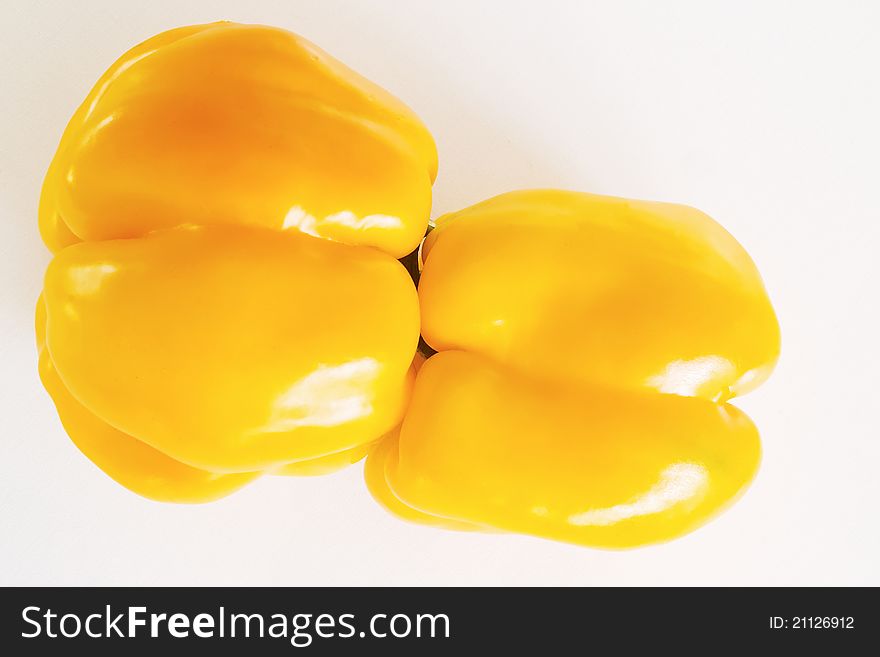 Fresh yellow pepper in the summer and autumn