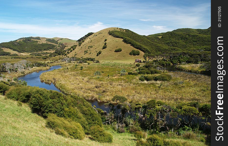 Green Hills, Puponga farm park, South island, New Zealand. Green Hills, Puponga farm park, South island, New Zealand