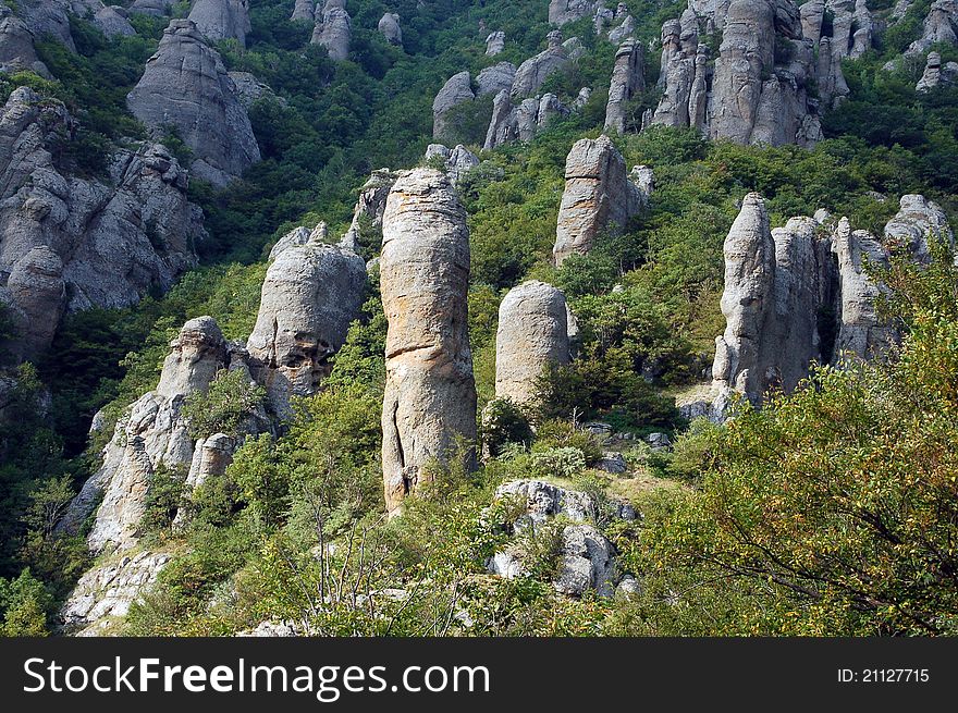Rocks in the Crimean valley. Rocks in the Crimean valley