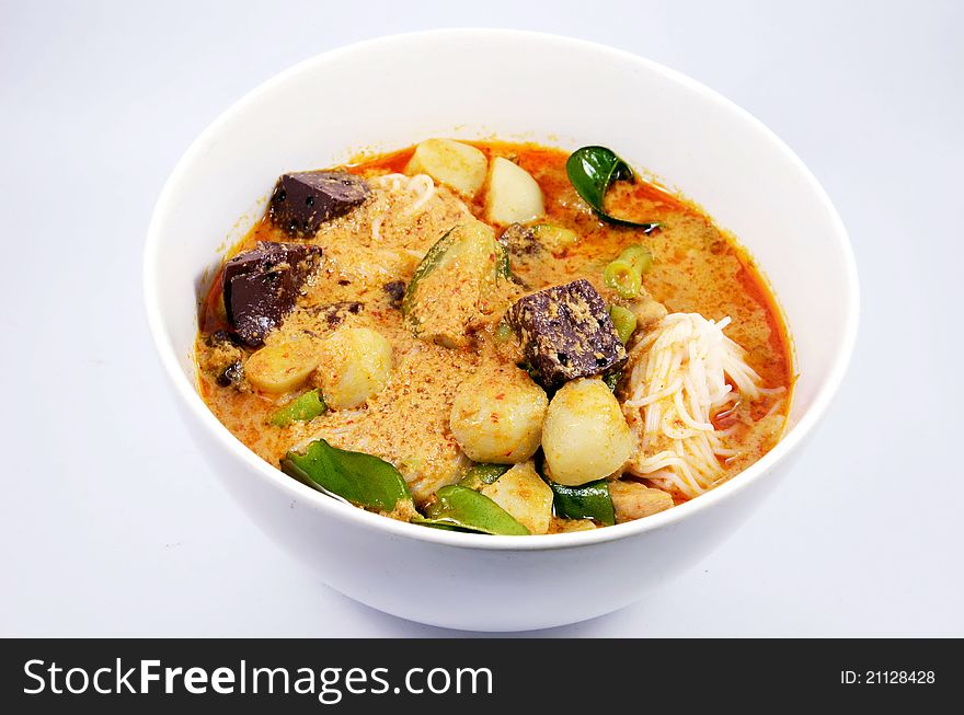 Delicious red curry Thai food. Delicious red curry Thai food