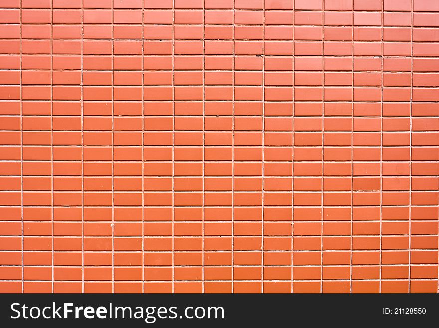 Orange brick wall suitable for texture or background