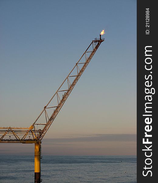 A large North Sea oil rig/platform flare. A large North Sea oil rig/platform flare
