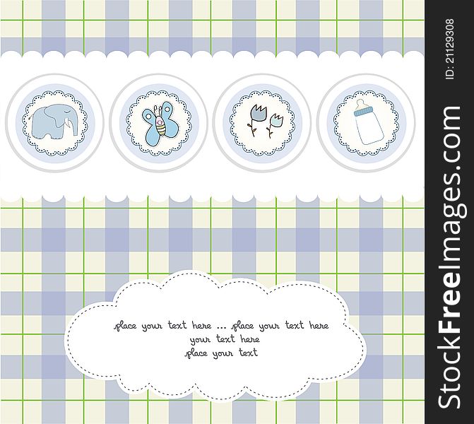 Delicate baby boy shower card. Delicate baby boy shower card