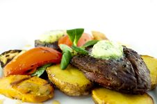 Beef Steak With Pesto Butter Stock Photography Beef Steak With Pesto Butter Stock Photography
