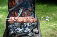 Preparation Of Shashlik Outdoor Stock Photography Preparation Of Shashlik Outdoor Stock Photography