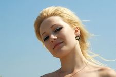 Portrait On A Background Of A Blue Sky Royalty Free Stock Photo Portrait On A Background Of A Blue Sky Royalty Free Stock Photo