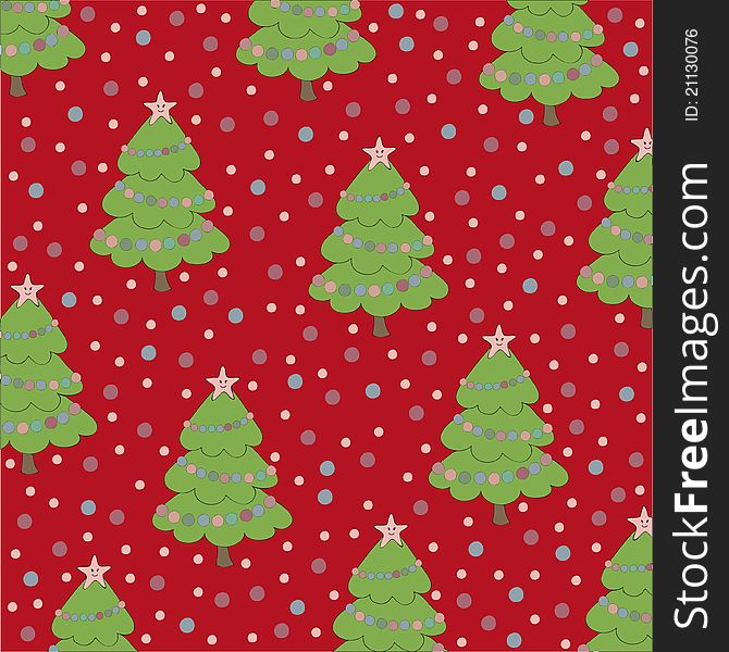 Christmas seamless background with hand drawn elements