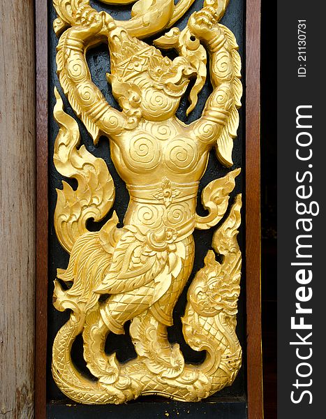 A set of gilded wood carving of Garuda Garuda The Garuda is the king of animals, semi-gods. In legendary lore of India. Appeared in the literature.