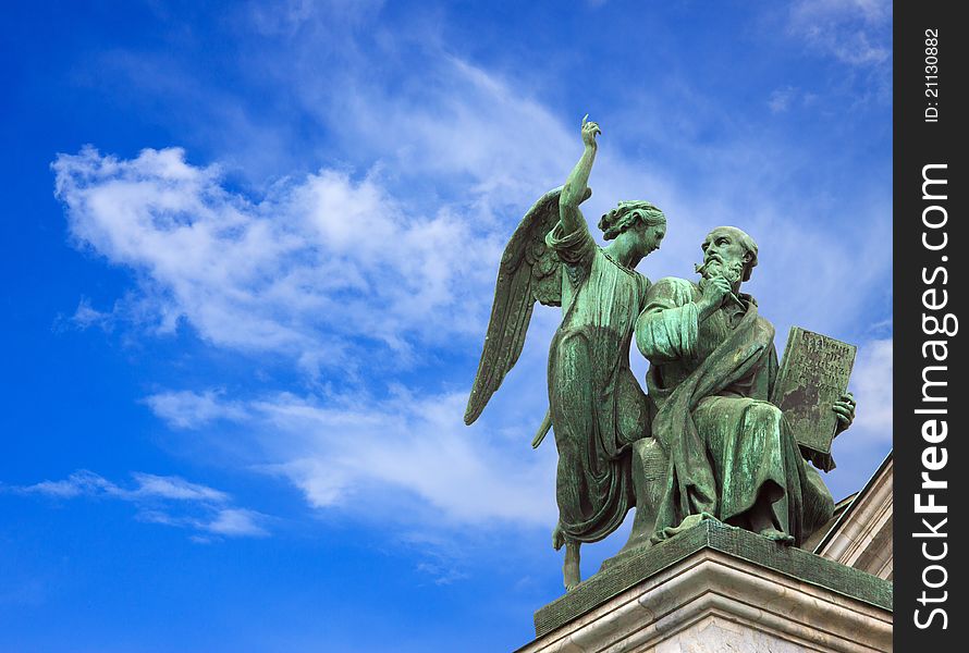 Sculpture on the roof of the st.Isaac cathedral