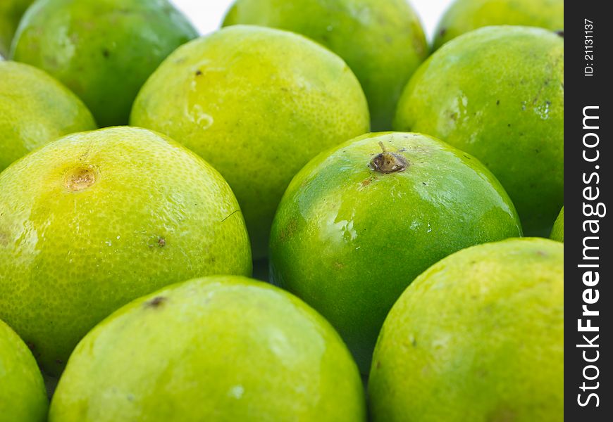 Group of limes in closeup shot