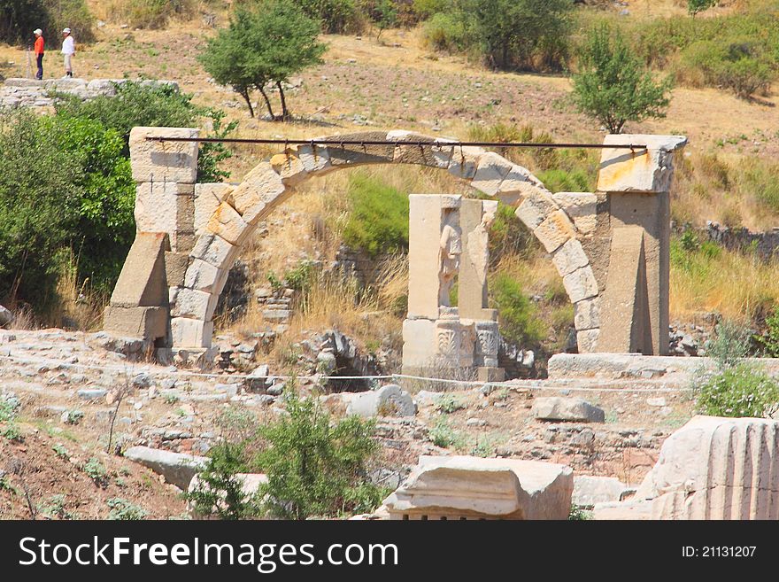 Antique ruins in a city in the Efes, Turkey