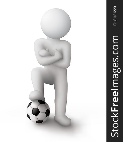 Footballer soccer Ball. object is isolated on a white background