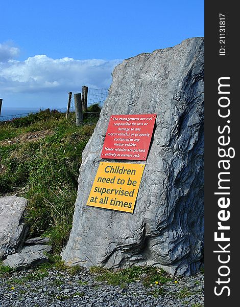 Warning sign in co. Kerry. ireland.