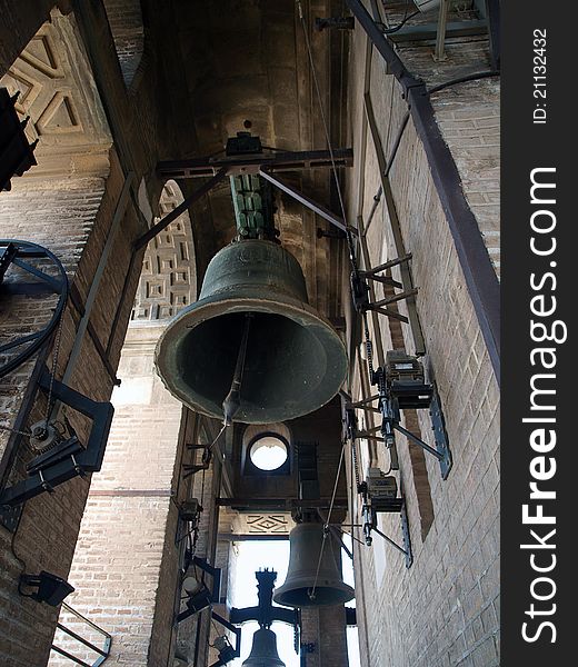The bells of the Giralda in Seville,Spain. The bells of the Giralda in Seville,Spain