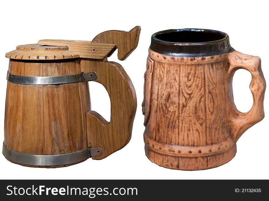 Wooden And Ceramic Mugs
