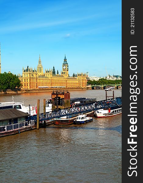 Houses of Parliament and River Thames. Houses of Parliament and River Thames