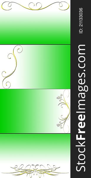 Four classy green high resolution business cards. Four classy green high resolution business cards.