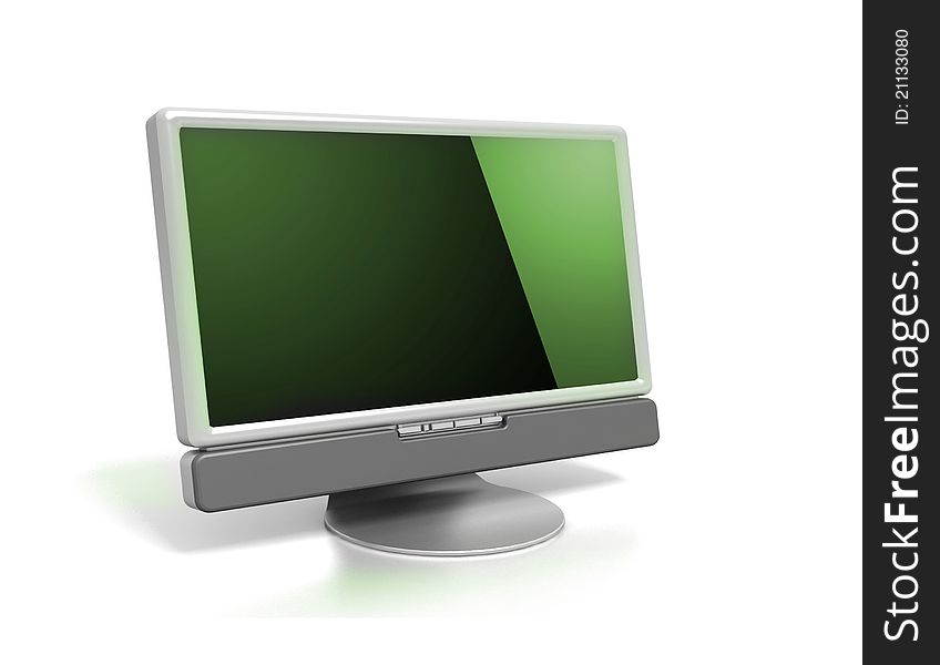 LCD monitor isolated on white background