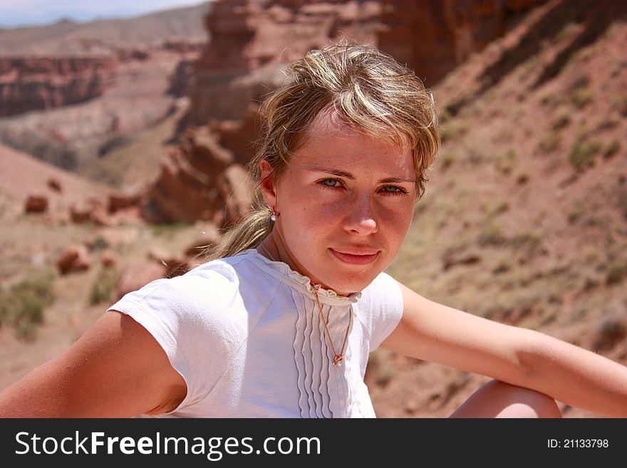 Girl in canyon