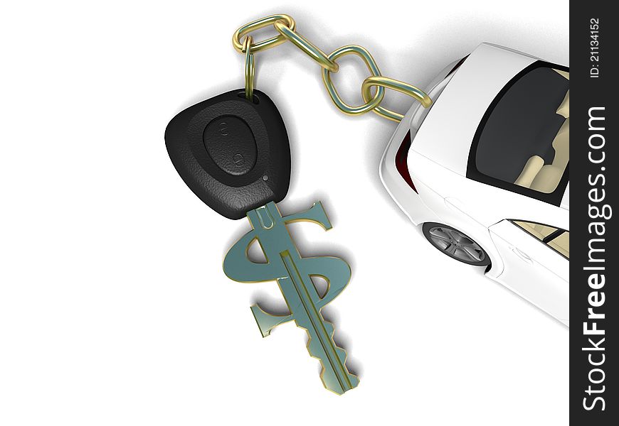 Car key isolated on a white background