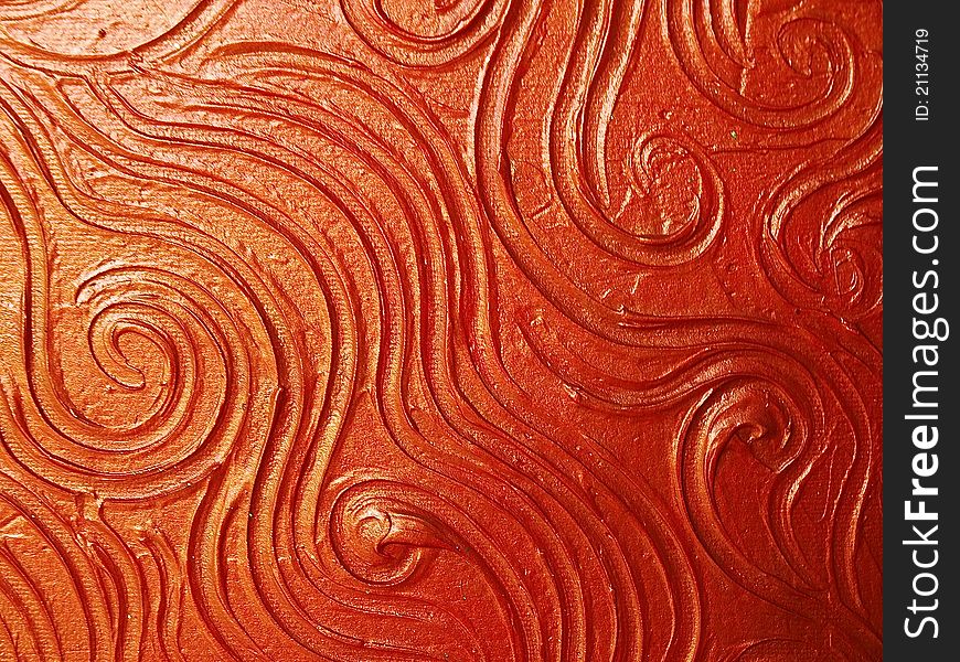 Free- form design texture on red canvas background