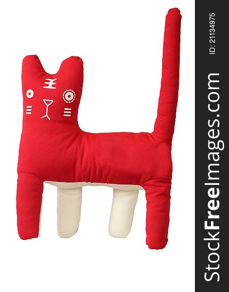 Red happy cat toy